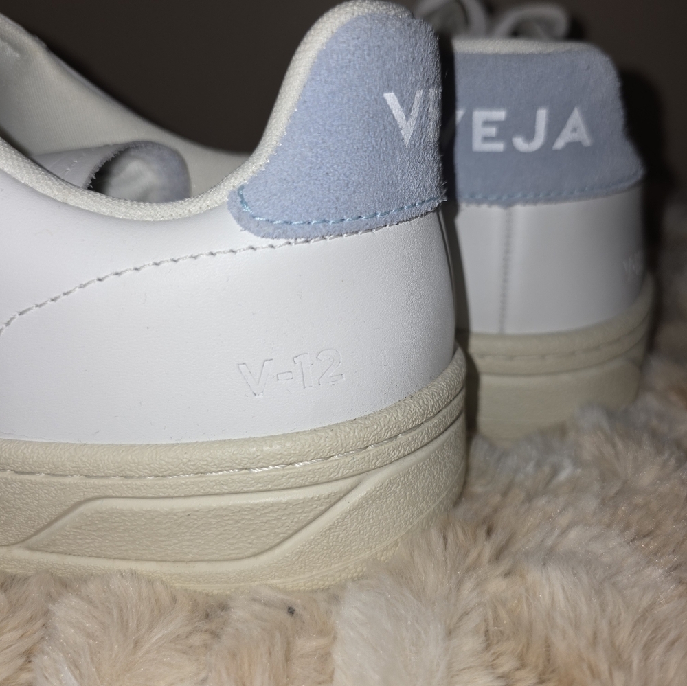 Veja White and Light Blue Athletic Shoes - Picture 5 of 11